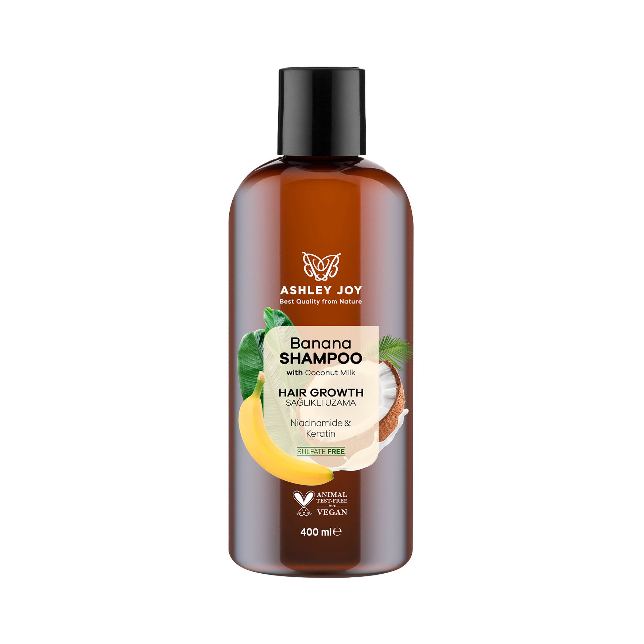 Ashley Joy sulfaadivaba banaanišampoon 400ml